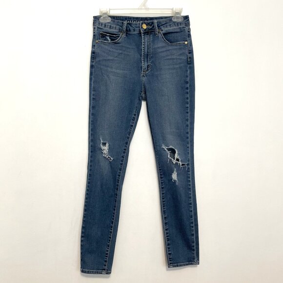 ARTICLES OF SOCIETY Heather High Rise Ripped Crop Skinny Jeans Dark Wash Cropped - Picture 2 of 16